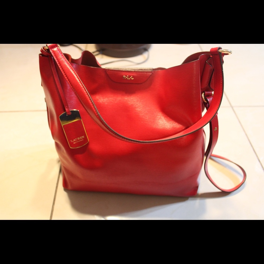 Red Ralph Lauren Tote Style Bag